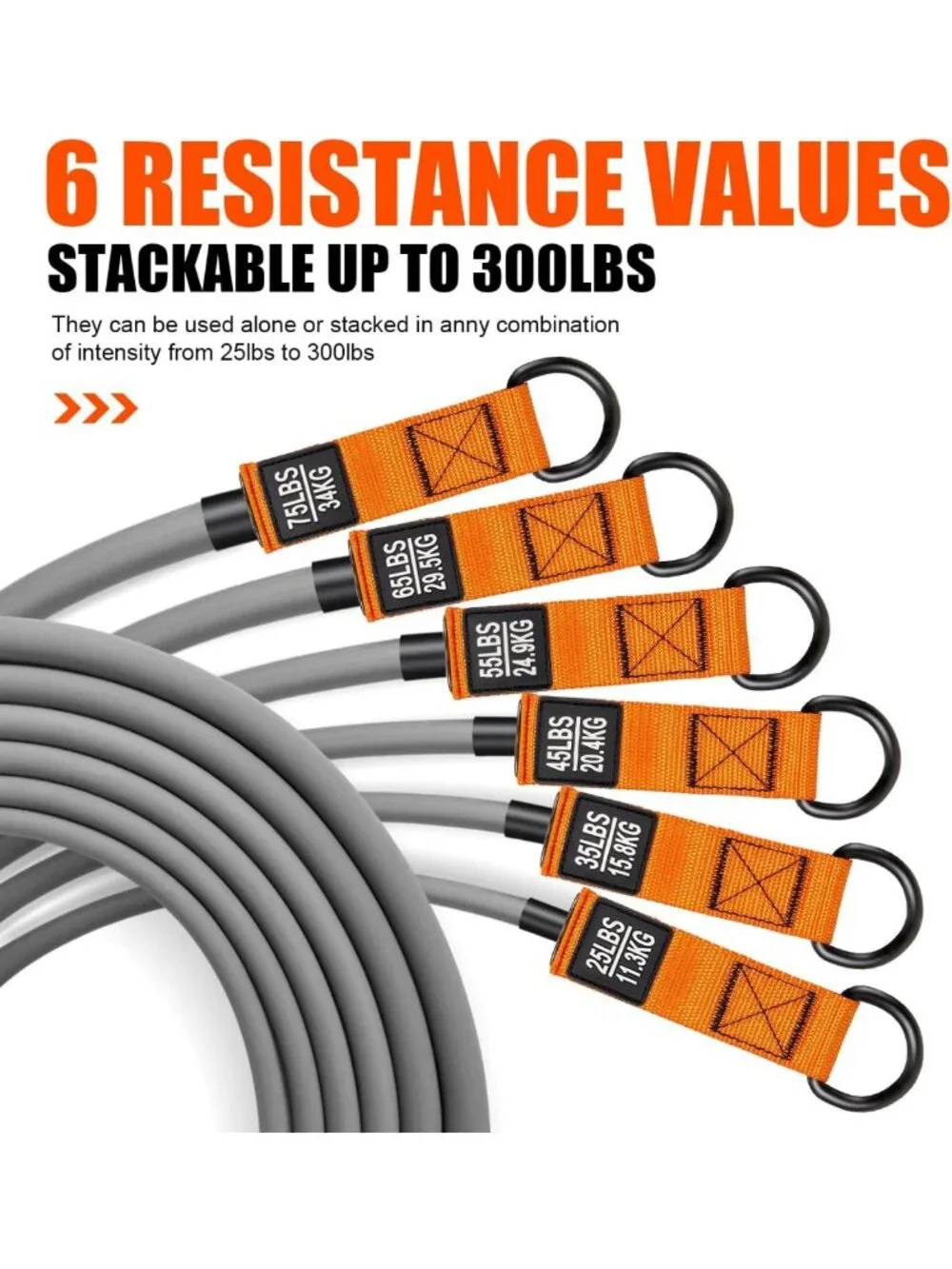 Heavy Resistance Bands Set 300LBS - Fitness Workout Bands with Handles for